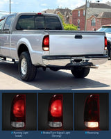 Nilight 1997 1998 1999 2000 2001 2002 2003 Ford F150 1997 1998 1999 Light Duty 1999 2000 2001 2002 2003 2004 2005 2006 2007 Ford Super Duty Taillight Assembly Dark Red Rear Lamp Replacement OE Style Driver Side, view 3