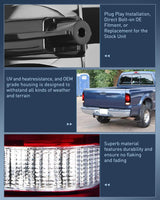 Nilight 1997 1998 1999 2000 2001 2002 2003 Ford F150 1997 1998 1999 Light Duty 1999 2000 2001 2002 2003 2004 2005 2006 2007 Ford Super Duty Taillight Assembly Dark Red Rear Lamp Replacement OE Style Passenger Side, view 5