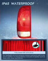 Nilight 1997 1998 1999 2000 2001 2002 2003 Ford F150 1997 1998 1999 Light Duty 1999 2000 2001 2002 2003 2004 2005 2006 2007 Ford Super Duty Tail light Assembly Red Housing Rear Lamp Replacement OE Style Driver Side, view 4