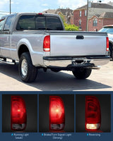 Nilight 1997 1998 1999 2000 2001 2002 2003 Ford F150 1997 1998 1999 Light Duty 1999 2000 2001 2002 2003 2004 2005 2006 2007 Ford Super Duty Tail light Assembly Red Housing Rear Lamp Replacement OE Style Passenger Side, view 4