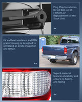 Nilight 1997 1998 1999 2000 2001 2002 2003 Ford F150 1997 1998 1999 Light Duty 1999 2000 2001 2002 2003 2004 2005 2006 2007 Ford Super Duty Tail light Assembly Red Housing Rear Lamp Replacement OE Style Passenger Side, view 6