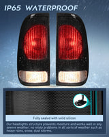 Nilight 1997 1998 1999 2000 2001 2002 2003 Ford F150 1997 1998 1999 Light Duty 1999 2000 2001 2002 2003 2004 2005 2006 2007 Ford Super Duty Taillight Assembly Smoke Housing Rear Lamp Replacement OE Style Driver Passenger Side, view 2