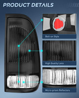 Nilight 1997 1998 1999 2000 2001 2002 2003 Ford F150 1997 1998 1999 Light Duty 1999 2000 2001 2002 2003 2004 2005 2006 2007 Ford Super Duty Taillight Assembly Smoke Housing Rear Lamp Replacement OE Style Passenger Side, view 4