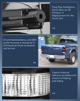 Nilight 1997 1998 1999 2000 2001 2002 2003 Ford F150 1997 1998 1999 Light Duty 1999 2000 2001 2002 2003 2004 2005 2006 2007 Ford Super Duty Taillight Assembly Smoke Housing Rear Lamp Replacement OE Style Passenger Side, view 6