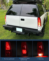 Nilight 1998 1999 Chevy GMC C/K1500 2500 3500 1992 1993 1994 1995 1996 1997 1998 1999 Yukon Suburban Blazer 1995 1996 1997 1998 1999 2000 Tahoe 1999 2000 Cadillac Tail light Assembly Rear Lamp Replacement w/Bulbs and Harness Passenger Side, view 3