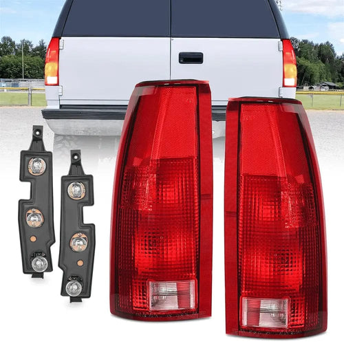 Nilight 1998 1999 Chevy GMC C/K1500 2500 3500 1992 1993 1994 1995 1996 1997 1998 1999 Yukon Suburban Blazer 1995 1996 1997 1998 1999 2000 Tahoe 1999 2000 Cadillac Tail light Assembly Rear Lamp Replacement w/Bulbs and Harness