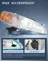 Nilight 1998 1999 2000 Toyota Corolla Headlight Assembly Chrome Housing Amber Reflector Upgraded Clear Lens, view 4
