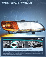 Nilight 1998 1999 2000 2001 2002 Honda Accord Headlight Assembly Black Case Amber Reflector Upgraded Clear Lens, view 4