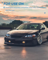 Nilight 1998 1999 2000 2001 2002 Honda Accord Headlight Assembly Black Case Amber Reflector Upgraded Clear Lens, view 6