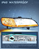 Nilight 1998 1999 2000 2001 2002 Honda Accord Headlight Assembly Chrome Case Amber Reflector Clear Lens, view 4