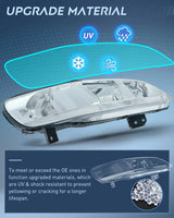 Nilight 1998 1999 2000 2001 2002 Honda Accord Headlight Assembly Chrome Case Reflector Clear Lens, view 5