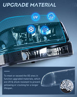 Nilight 1998 1999 2000 2001 2002 2003 2004 2005 Chevy Blazer S10 Pickup Headlight Assembly Black Case Clear Reflector, view 3