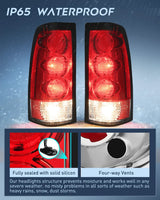 Nilight 1999 2000 2001 2002 2003 2004 2005 2006 GMC Sierra 1999 2000 2001 2002 Chevy Silverado Red Housing Rear Lamp Replacement Only Fits Fleetside Models Taillight Assembly, view 4