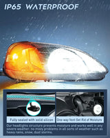 Nilight 1999 2000 Honda Civic Headlight Assembly Black Case Amber Reflector Clear Lens, view 4