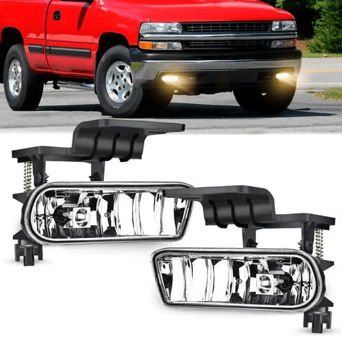 Nilight 1999 2000 2001 2002 Chevy Silverado 1500 2500 2001 2002 Chevy Silverado 3500 2000 2001 2002 2003 2004 2005 2006 Chevy Suburban Tahoe Fog Light Assembly Clear Lens