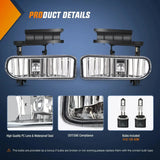 Nilight 1999 2000 2001 2002 Chevy Silverado 1500 2500 2001 2002 Chevy Silverado 3500 2000 2001 2002 2003 2004 2005 2006 Chevy Suburban Tahoe Fog Light Assembly Clear Lens, view 2