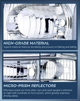 Nilight 1999 2000 2001 2002 2003 2004 Ford F250 F350 F450 F550 Headlight Assembly Chrome Case Clear Reflector, view 2