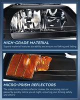Nilight 1999 2000 2001 2002 2003 2004 Ford Mustang Headlight Assembly Black Case Amber Reflector, view 6
