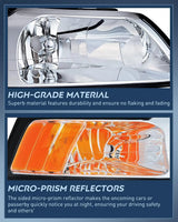 Nilight 1999 2000 2001 2002 2003 2004 Ford Mustang Headlight Assembly Chrome Case Amber Reflector, view 6