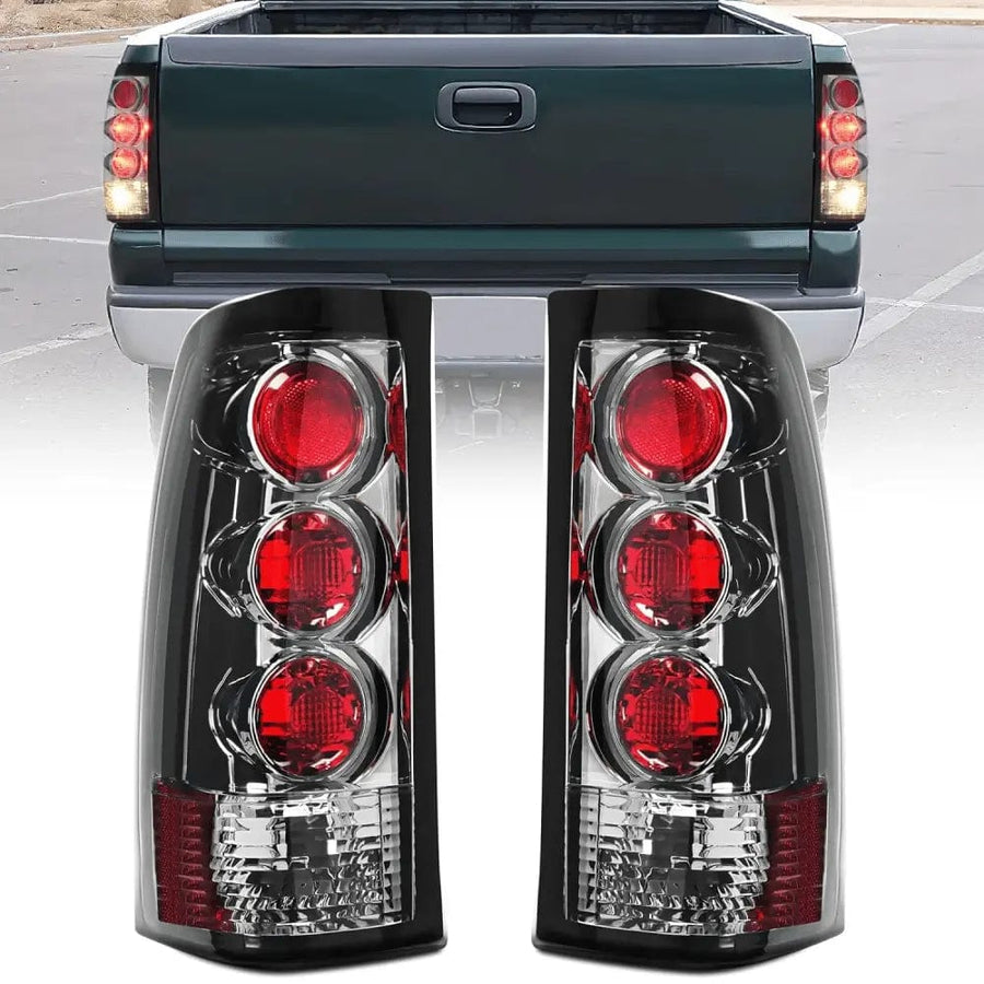 Nilight 1999 2000 2001 2002 2003 2004 2005 2006 GMC Sierra 1999 2000 2001 2002 Chevy Silverado Tail light Assembly Rear Lamp Smoke Housing Rear Lamp Replacement Only Fits Fleetside Models Driver Passenger Side
