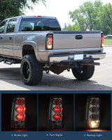 Nilight 1999 2000 2001 2002 2003 2004 2005 2006 GMC Sierra 1999 2000 2001 2002 Chevy Silverado Tail light Assembly Rear Lamp Smoke Housing Rear Lamp Replacement Only Fits Fleetside Models Driver Passenger Side, view 4