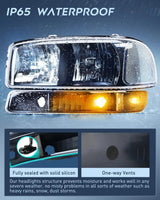 Nilight 1999 2000 2001 2002 2003 2004 2005 2006 GMC Sierra Yukon Headlight Assembly Black Case Clear Reflector, view 2