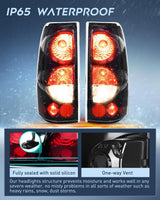 Nilight 1999 2000 2001 2002 2003 2004 2005 2006 2007 Chevy Silverado 1999 2000 2001 2002 GMC Sierra Tail light Assembly Rear Lamp Classic Body OE Style Black Housing Clear Lens, view 4