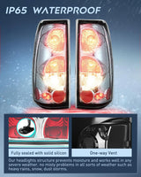 Nilight 1999 2000 2001 2002 2003 2004 2005 2006 2007 Chevy Silverado 1999 2000 2001 2002 GMC Sierra Tail light Assembly Rear Lamp Classic Body OE Style Chrome Housing Clear Lens, view 4