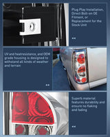 Nilight 1999 2000 2001 2002 2003 2004 2005 2006 2007 Chevy Silverado 1999 2000 2001 2002 GMC Sierra Tail light Assembly Rear Lamp Classic Body OE Style Chrome Housing Clear Lens, view 5
