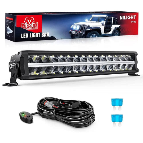 Nilight 19 Inch 150W 15500LM Anti-Glare Spot Flood LED Light Bar | 16AWG DT Wire