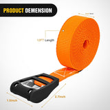 Nilight 1in x 12ft Heavy Duty Lashing Straps 4PCS | Adjustable Cam Buckle Tie-Down Straps 1320LBS for Motorcycle Boat RV Cargo Trucks Trailer Luggage Orange&Black, view 2