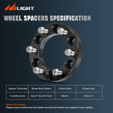 Nilight 1inch (25mm) Wheel Spacers 4Pcs For 1995-2023 Toyota Tacoma 4Runner FJ Cruiser Tundra Fortuner Sequoia Land Cruiser | 6x139.7 | 108 Hub Bore | 12x1.5 Studs, view 2