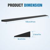 Nilight 1Inch Rise Threshold Ramp for Doorways, 39.4Inch Wide Low Profile Cuttable Rubber Access Door Ramp for Doorway, Curb, Home Steps, Bathroom, view 2