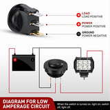 Nilight 1PC Round Rocker Switch with Shell 12V 24V 20A Blue LED Toggle swtich with 16AWG Wires SPST 3Pin 2 Position for Car Truck Vehicle Boat Marine Rocker On Off Control, view 5