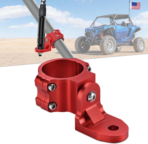 Nilight 1PC UTV Flag Antenna Mount Whip Light Mounting Bracket Red Adjustable Heavy Duty for 1.5 to 1.75inch 1.75 to 2inch for Polaris RZR Ranger Can Am Maverick X3 Talon