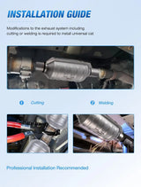 Nilight 2.25 Inch Inlet/Outlet Catalytic Converter, view 4