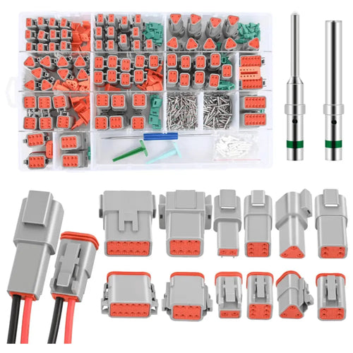 Nilight 2 3 4 6 8 12 PIN DT Connector Kit 40 Sets Size 16 Solid Contacts Waterproof for 14-20 AWG Wires DT Series w/Removal Tool