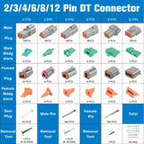 Nilight 2 3 4 6 8 12 PIN DT Connector Kit 40 Sets Size 16 Solid Contacts Waterproof for 14-20 AWG Wires DT Series w/Removal Tool, view 3