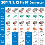 Nilight 2 3 4 6 8 12 PIN DT Connector Kit 50 Sets Size 16 Stamped Formed Contacts for 14-18 AWG Wires DT Series w/Removal Tool, view 3