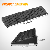 Nilight 2.4Inch Rise Curb Ramps, Heavy Duty Rubber Driveway Threshold Shed Ramp for Sidewalk Cars Lawn Mower Wheelchairs Motorcycles, 3300lbs Load Capacity (Pair), view 2