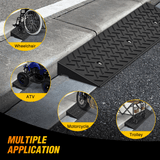Nilight 2.4Inch Rise Curb Ramps, Heavy Duty Rubber Driveway Threshold Shed Ramp for Sidewalk Cars Lawn Mower Wheelchairs Motorcycles, 3300lbs Load Capacity (Pair), view 3