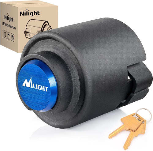 Nilight 2-5/16 Inch Trailer Lock Heavy Duty Anti-Theft Trailer Hitch Locks Fit for 2 5/16 Inch Ball Coupler Safety Chains Trailer Tongue Lock Set with Key Pry-Resistant Brass Core for Trailer Boat RV