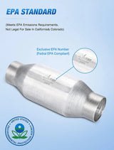 Nilight 2.5 Inch Inlet/Outlet Universal Catalytic Converter, view 3