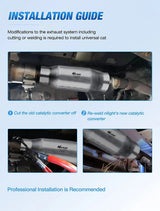 Nilight 2.5 Inch Inlet/Outlet Universal Catalytic Converter, view 5