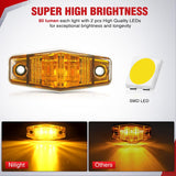 Nilight 2.5 Inch Oval Side Marker Clearance Light 2 LED 8 Pack Amber 80LM High Lumen Waterproof Surface Mount 12V Direct Wire for Truck Trailer Boat RV Semi, view 3
