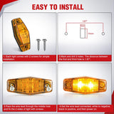 Nilight 2.5 Inch Oval Side Marker Clearance Light 2 LED 8 Pack Amber 80LM High Lumen Waterproof Surface Mount 12V Direct Wire for Truck Trailer Boat RV Semi, view 5