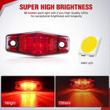 Nilight 2.5 Inch Oval Side Marker Clearance Light 2 LED 8 Pack Red 80LM High Lumen Waterproof Surface Mount 12V Direct Wire for Truck Trailer Boat RV Semi, view 3