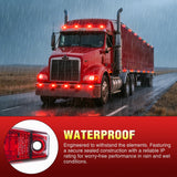 Nilight 2.5 Inch Oval Side Marker Clearance Light 2 LED 8 Pack Red 80LM High Lumen Waterproof Surface Mount 12V Direct Wire for Truck Trailer Boat RV Semi, view 4