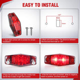 Nilight 2.5 Inch Oval Side Marker Clearance Light 2 LED 8 Pack Red 80LM High Lumen Waterproof Surface Mount 12V Direct Wire for Truck Trailer Boat RV Semi, view 5