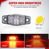 Nilight 2.5 Inch Oval Side Marker Light, White Lens Red LED,Waterproof | 2LED 80LM High Output Surface Mount Marker & Clearance Light, 12V Direct Wire Fits Pickup Trucks Trailers RVs & Boats,8 Pack, view 3